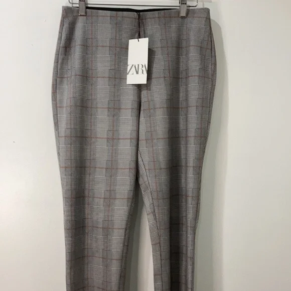 NWT Zara plaid straight leg pants large - Picture 4 of 6